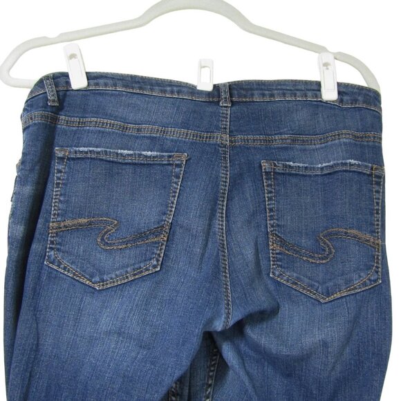 SILVER JEANS Distressed Boyfriend Sam Slim Leg Jeans Pants Relaxed SZ 18 L27 - Picture 5 of 10